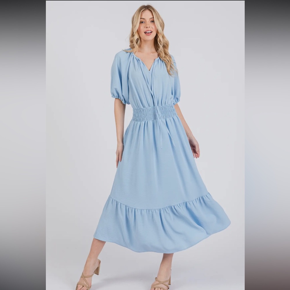 Boho Smocked Midi Dress